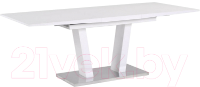 Обеденный стол Atreve Florence (белый лак/сталь шлифованная)