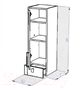Шкаф для ванной Triton Диана 30 L (002.12.0300.201.01.01.L)