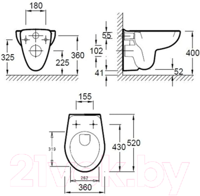 Унитаз подвесной Jacob Delafon Mideo E4345G-00