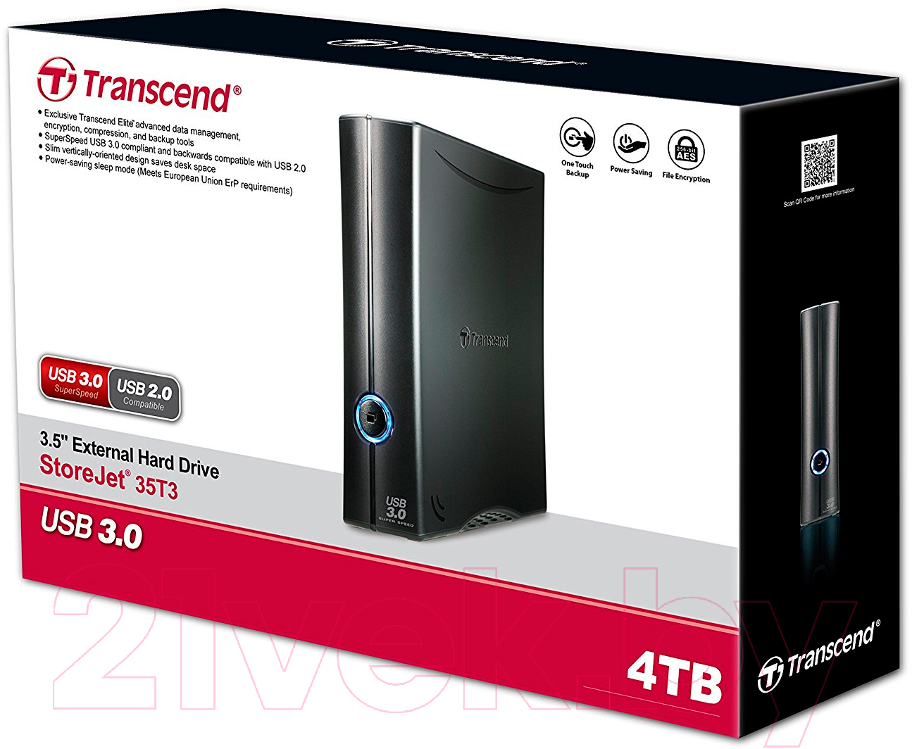Внешний жесткий диск Transcend StoreJet 35T3 4TB (TS4TSJ35T3)
