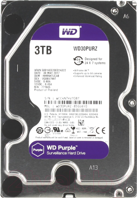 Жесткий диск Western Digital 3TB Purple (WD30PURZ)