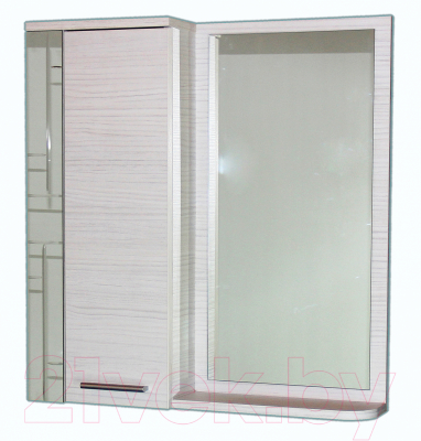 Шкаф с зеркалом для ванной СанитаМебель Прованс 101.700 (левый, гасиенда)