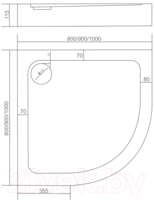 Душевой поддон Good Door Раунд R 100x100