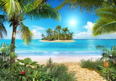 Фотообои листовые Твоя планета Люкс Тропический пляж (291x204)