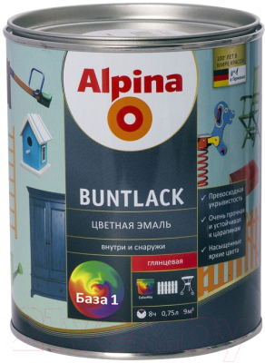 Эмаль Alpina Buntlack глянцевая. База 1 (713мл)