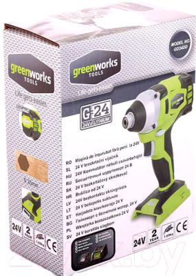 Аккумуляторный гайковерт Greenworks GD24ID DigiPro (3801407)