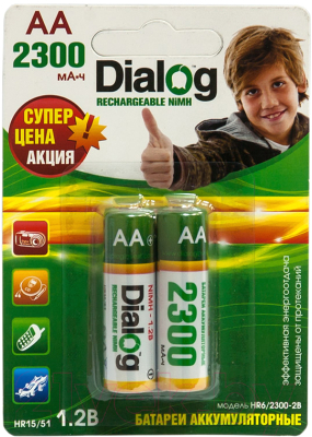 Комплект аккумуляторов Dialog HR6/2300-2B (2шт)