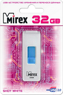 Usb flash накопитель Mirex Shot White 32GB (13600-FMUWST32)