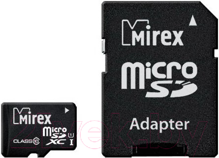 Карта памяти Mirex microSDXC UHS-I (Class 10) 128GB + адаптер (13613-AD10S128)