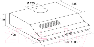 Вытяжка плоская Pyramida WH 60 BL