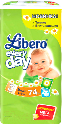 Подгузники детские Libero Everyday Midi 3 (74шт)