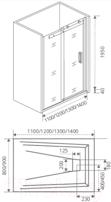 Душевая дверь Good Door Galaxy WTW-140-C-CH