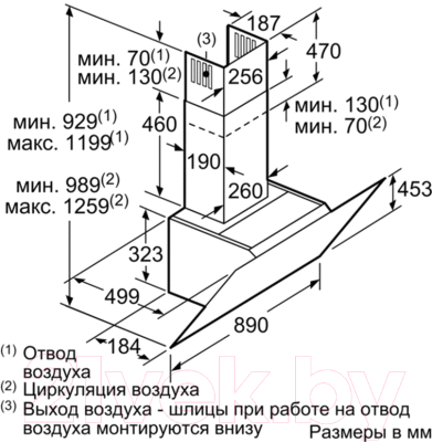 Вытяжка наклонная Bosch DWK97HM60