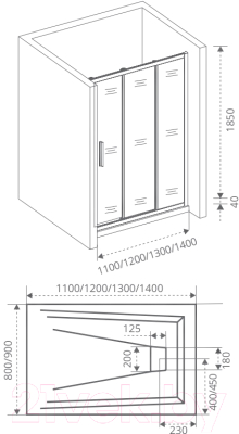 Душевая дверь Good Door Orion WTW-120-G-CH