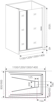 Душевая дверь Good Door Fantasy WTW-130-F-CH