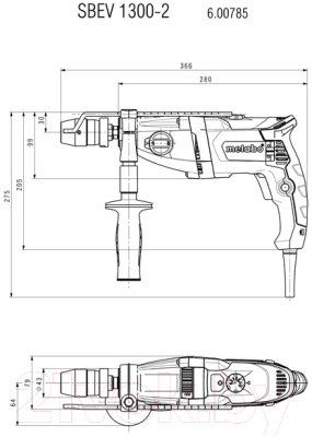 Профессиональная дрель Metabo SBEV 1300-2 (600785500)