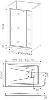 Душевая дверь Good Door Orion WTW-PD-90-C-CH