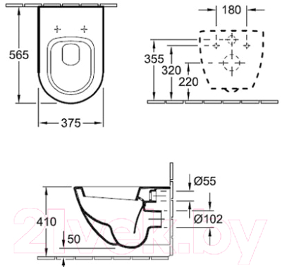 Унитаз подвесной Villeroy & Boch Subway 6600-10-01 (66001001P)