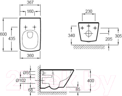 Унитаз подвесной с инсталляцией Jacob Delafon Escale E1306 + E5504 + E4316