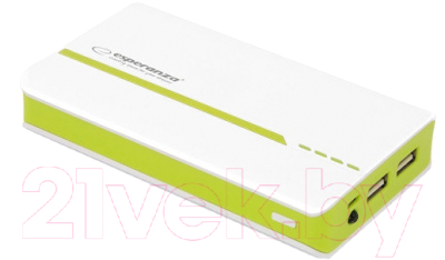 Портативное зарядное устройство Esperanza Atom 11000mAh / EMP107WG (белый/зеленый)