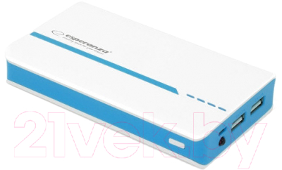 Портативное зарядное устройство Esperanza Atom 11000mAh / EMP107WB (белый/голубой)