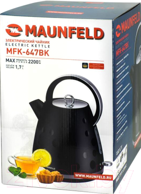 Электрочайник Maunfeld MFK-647BK (черный/хром)