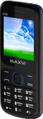 Мобильный телефон Maxvi C15 (черный/синий)