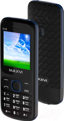 Мобильный телефон Maxvi C15 (черный/синий)