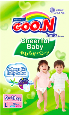 Подгузники-трусики детские Goo.N Сheerful Baby L (48шт)