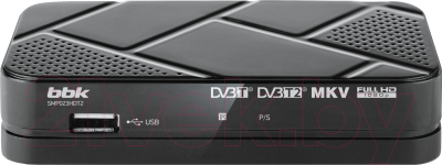 Тюнер цифрового телевидения BBK SMP023HDT2 (темно-серый)
