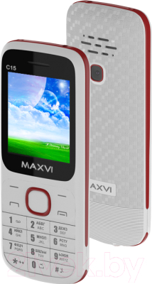 Мобильный телефон Maxvi C15 (белый/красный)