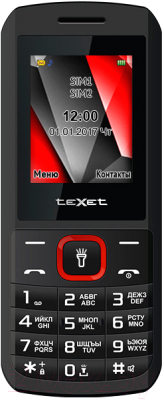 Мобильный телефон Texet TM-127 (черный/красный)
