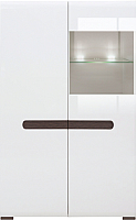 Шкаф с витриной Black Red White Azteca S205-REG1W1D/14/9 (белый/белый блеск) - 