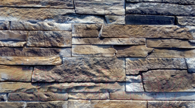 Декоративный камень гипсовый Baastone Сланец Классический серый-коричневый 104 (375x90x8-14)