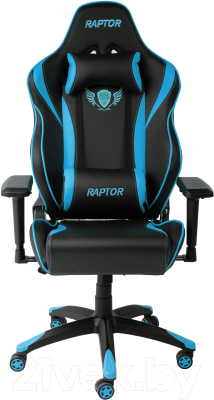 Кресло геймерское Седия Raptor Eco (черный/голубой)
