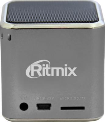 Портативная колонка Ritmix SP-210 (серебристый) - общий вид