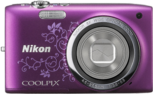 Компактный фотоаппарат Nikon Coolpix S2700 Purple Patterned - вид спереди