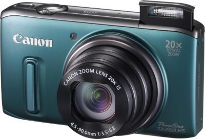 Компактный фотоаппарат Canon PowerShot SX260 HS Green - общий вид