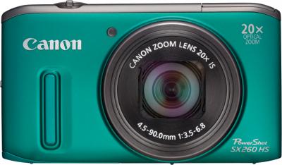 Компактный фотоаппарат Canon PowerShot SX260 HS Green - общий вид