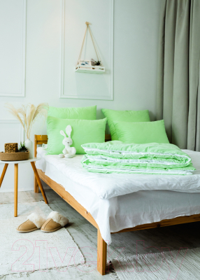 Одеяло Angellini 7с015бл (150x205, зеленый/белый)
