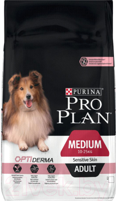 Сухой корм для собак Pro Plan Adult Medium Sensitive Skin с лососем и рисом (16.5кг)