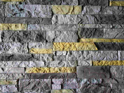Декоративный камень гипсовый Baastone Гродненский Грот серый-желтый-черный 104 (400/250/150x90x8-18)