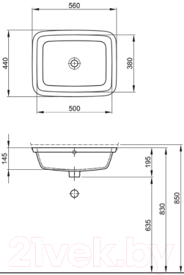 Умывальник Kolo Style L21850000 (56x44)