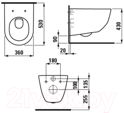 Унитаз подвесной Laufen Pro Rimless 8209640000001