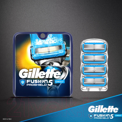Набор сменных кассет Gillette Fusion Proshield Chill (4шт)