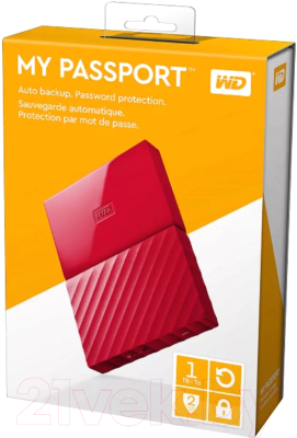 Внешний жесткий диск Western Digital My Passport 1TB (WDBBEX0010BRD)