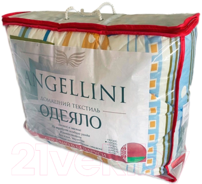 Одеяло Angellini 2с314о (140x205, белый/голубые полоски)