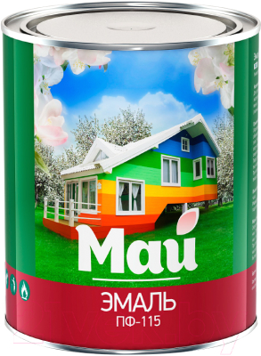 Эмаль Ярославские краски Май ПФ-115 (800г, белый)