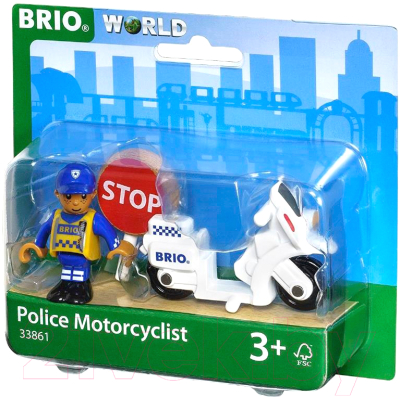 Аксессуар для железной дороги Brio Полицейский мотоцикл 33861