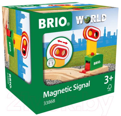 Элемент железной дороги Brio Сигнальный знак на магните 33868